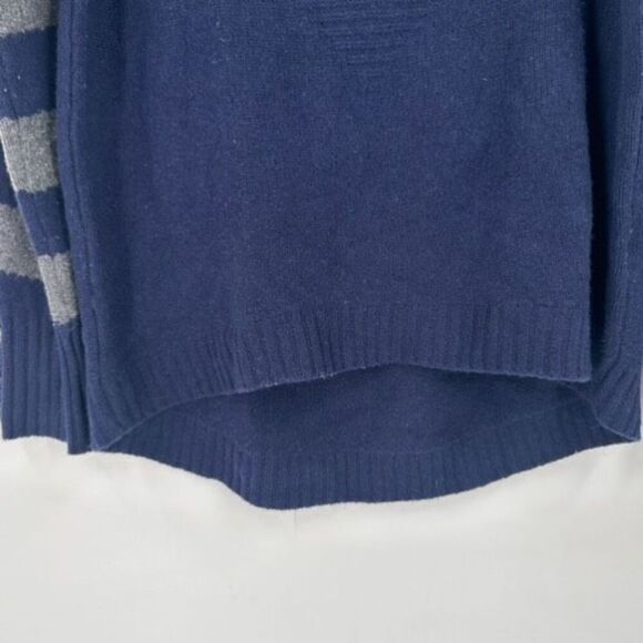 Shae NY Women's Cashmere Wool Crochet Trim Knit Pullover Sweater Navy Medium - Picture 6 of 9